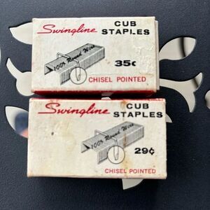 Swingline Cub Staples 2 Partial Boxes 1960’s